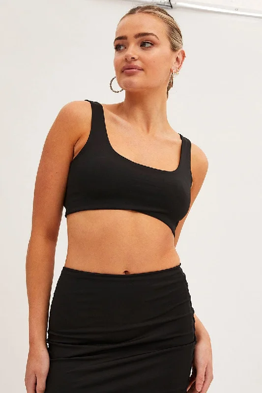 Black Bralette Double Layer