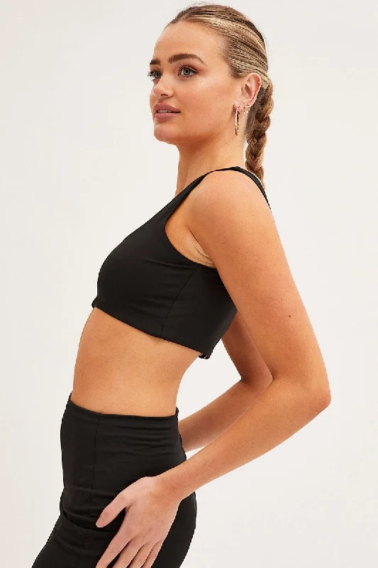 Black Bralette Double Layer