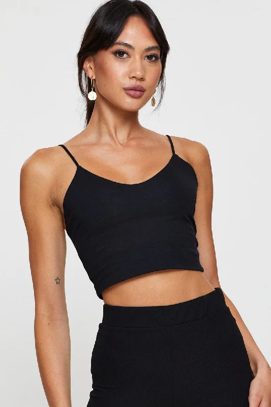 Black Singlet Top Sleeveless