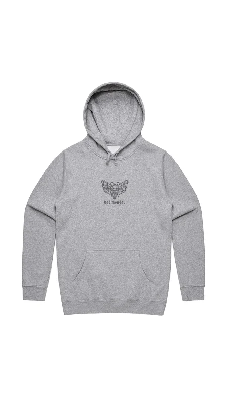 Heavy Weight AW Death Moth Hoodie Athletic Heather / Front Print