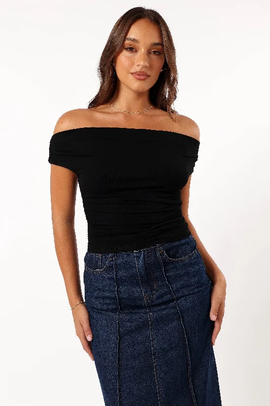 Lanna Off Shoulder Top - Black