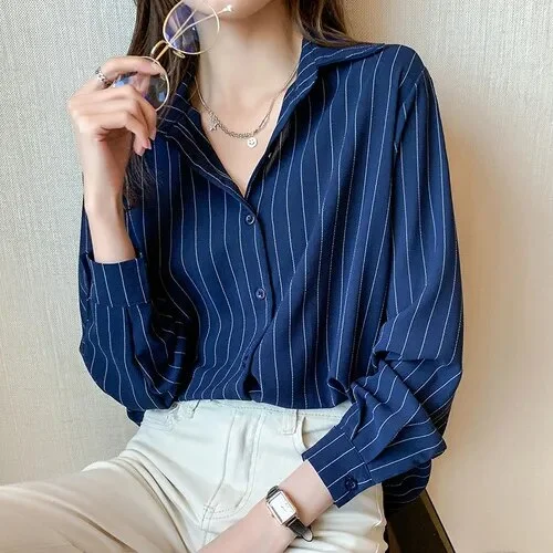 Pretty and Cheap Striped White Blouse