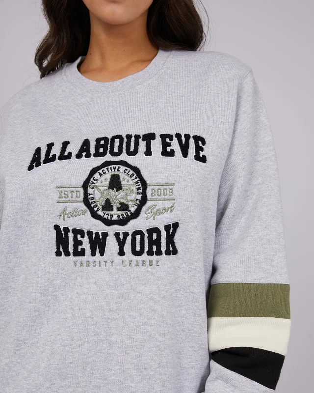 All About Eve Ski Run Oversized Crew Grey Marle