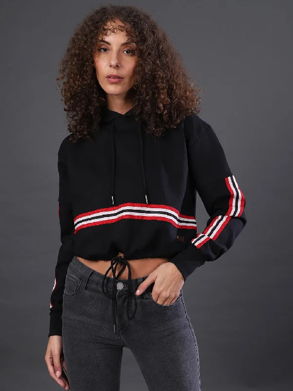 Campus Sutra Women Striped Stylish Casual Sweatshirts