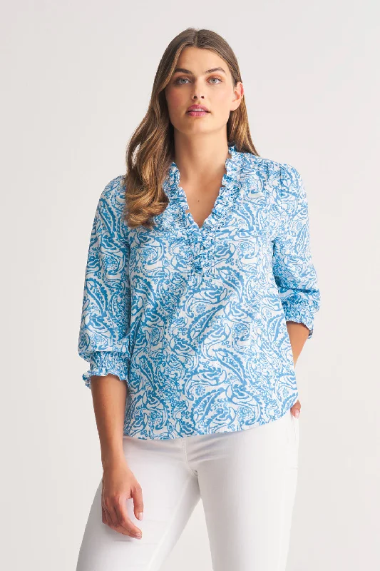 Ruffle Cotton Blouse