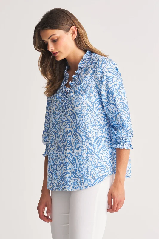 Ruffle Cotton Blouse