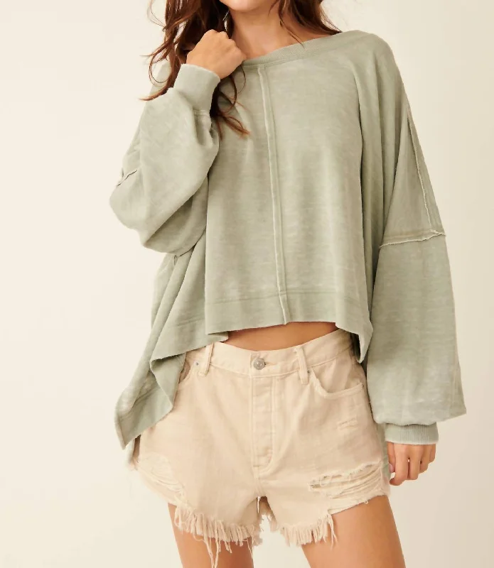 Daisy Sweatshirt In Washed Army