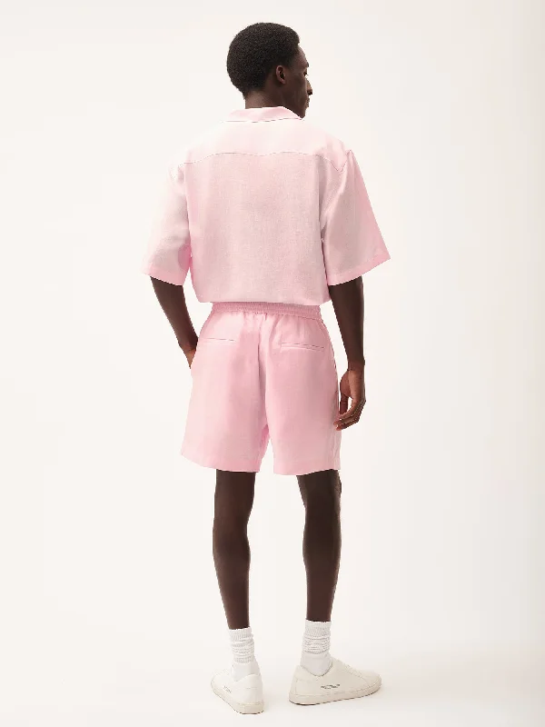 DNA Aloe Linen Mid Length Shorts—magnolia pink