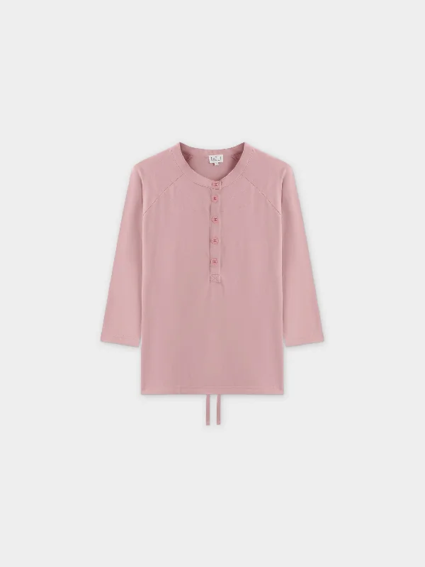 HENLEY DRAWSTRING TEE-PINK