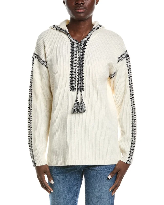 Johnny Was Beltran Whipstitch Wool & Cashmere-Blend Hoodie