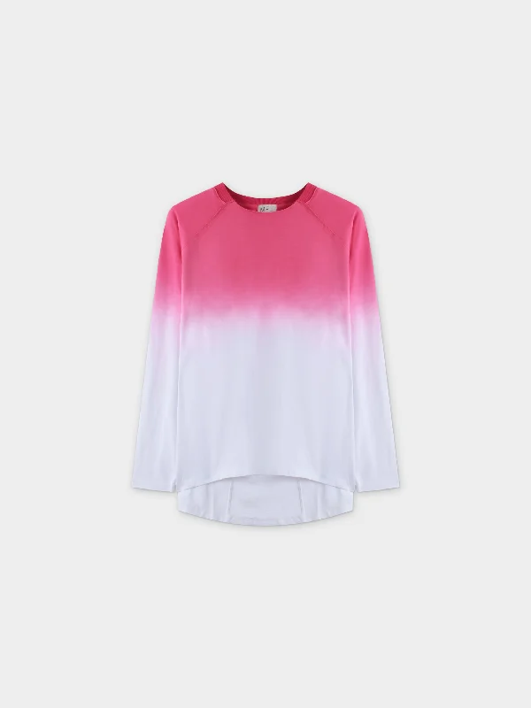 OMBRE PLEAT BACK TEE-PINK