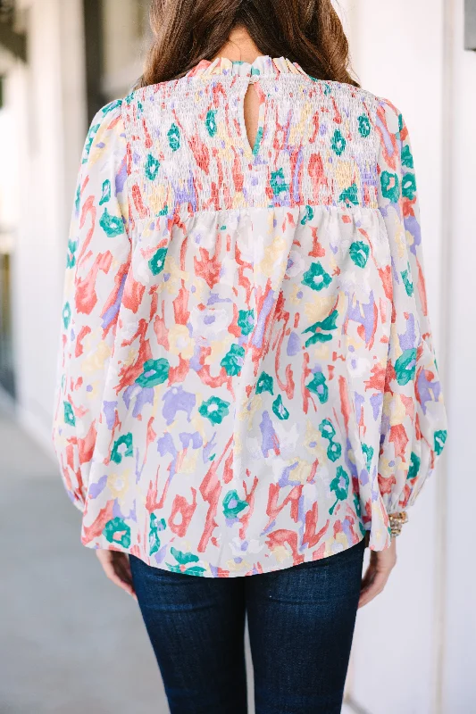 Raise Your Standards Gray Floral Blouse