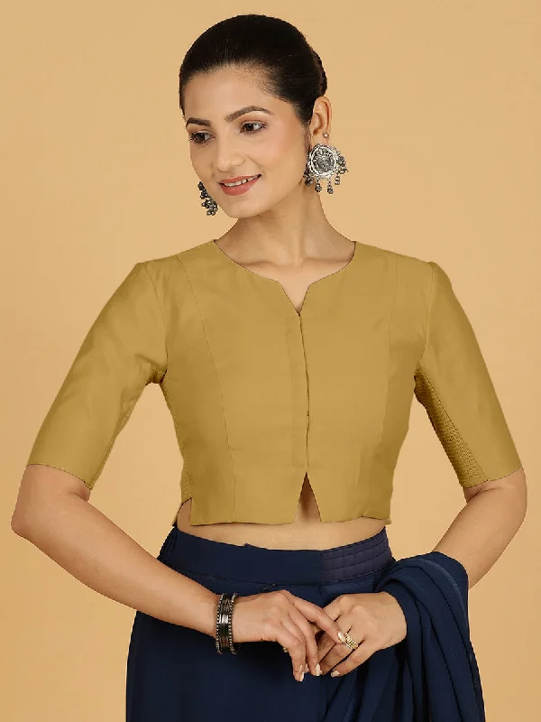 Rekha x Rozaana | Long Saree Blouse in Dijon Mustard