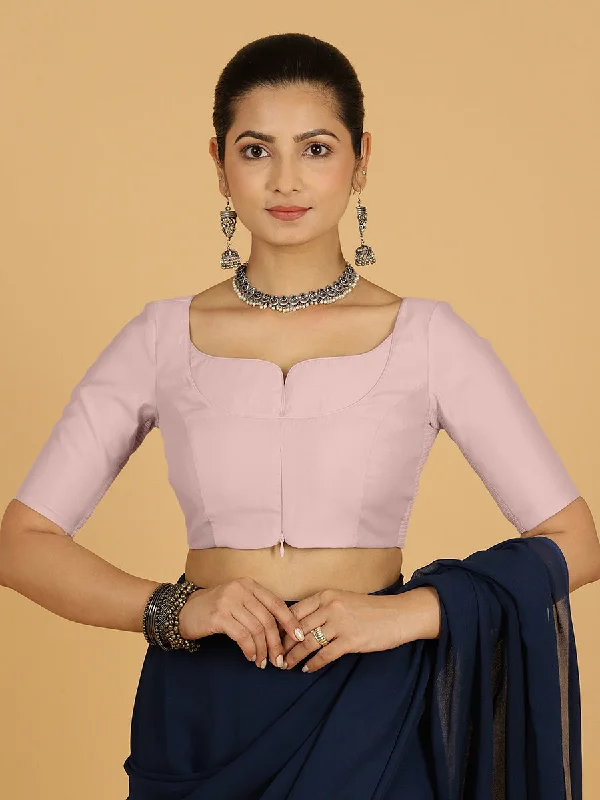 Priya x Rozaana | Elbow Sleeves Saree Blouse in Lilac