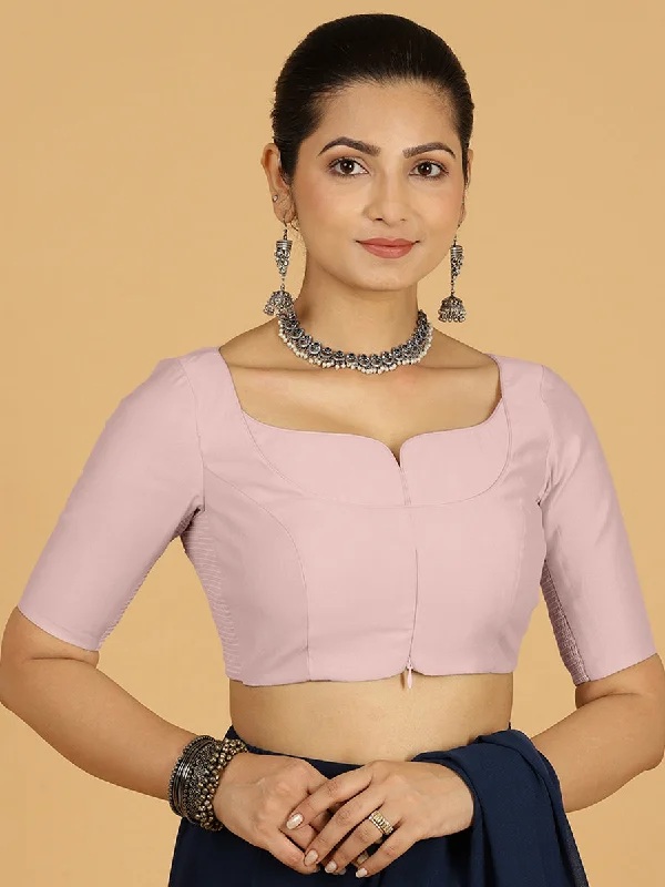 Priya x Rozaana | Elbow Sleeves Saree Blouse in Lilac