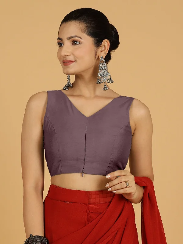 Hema x Rozaana |  Saree Blouse in Purple Mauve