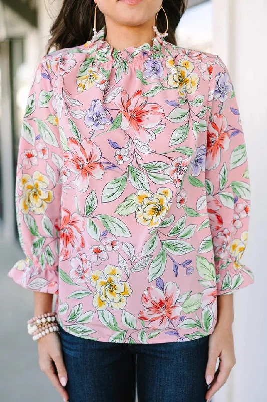 Tried and True Blush Pink Floral Blouse