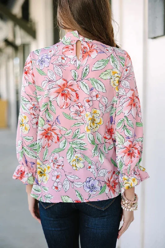 Tried and True Blush Pink Floral Blouse