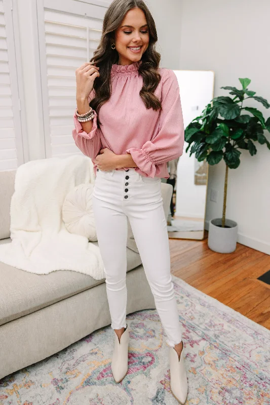 Tried And True Blush Pink Ruffled Blouse