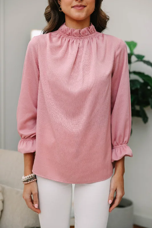 Tried And True Blush Pink Ruffled Blouse