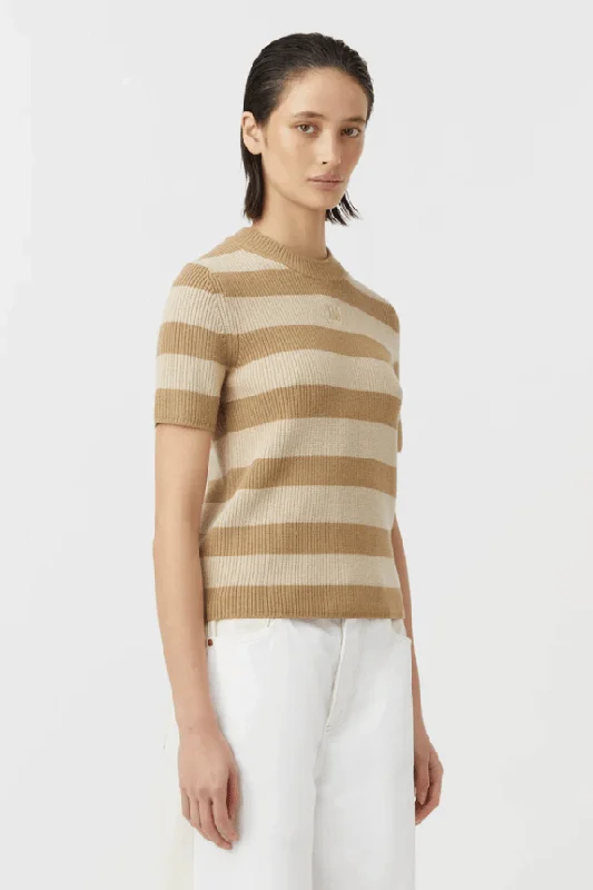 Umi Knit Tshirt Tan/Cream