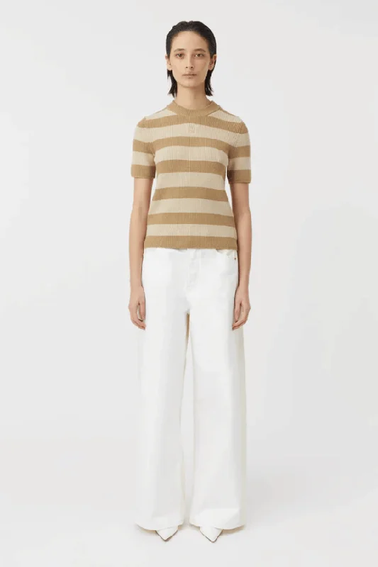 Umi Knit Tshirt Tan/Cream