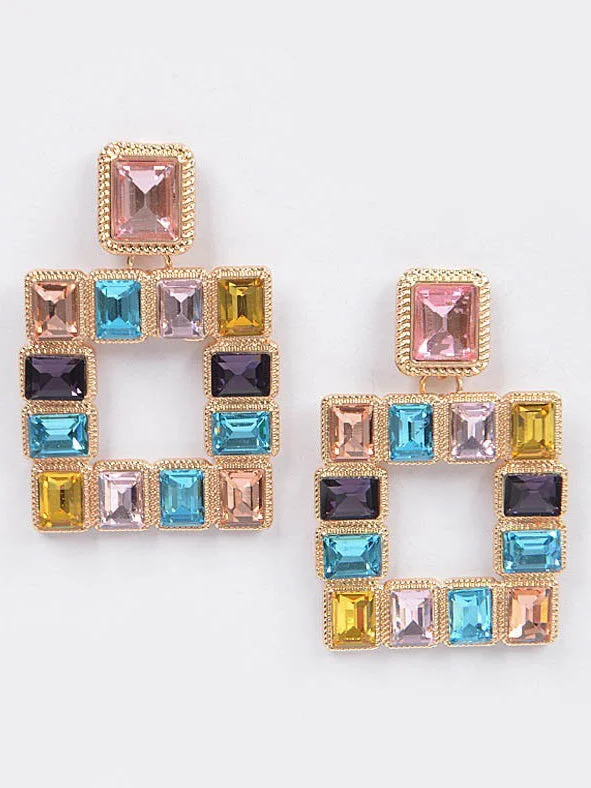 Rhinestone Square Earring