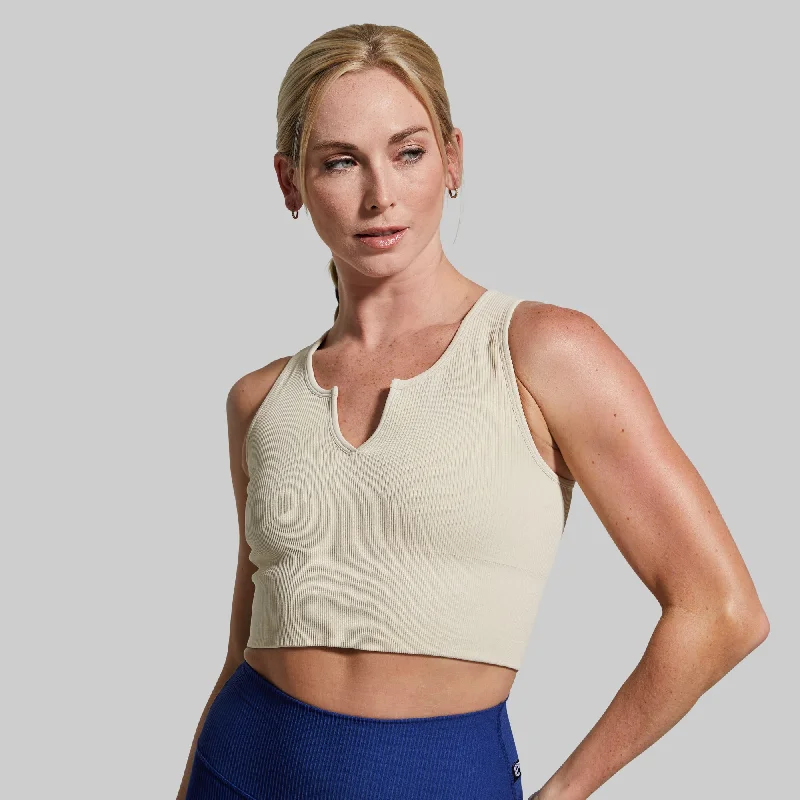 Good to Go Seamless Crop Tank (Oatmeal)