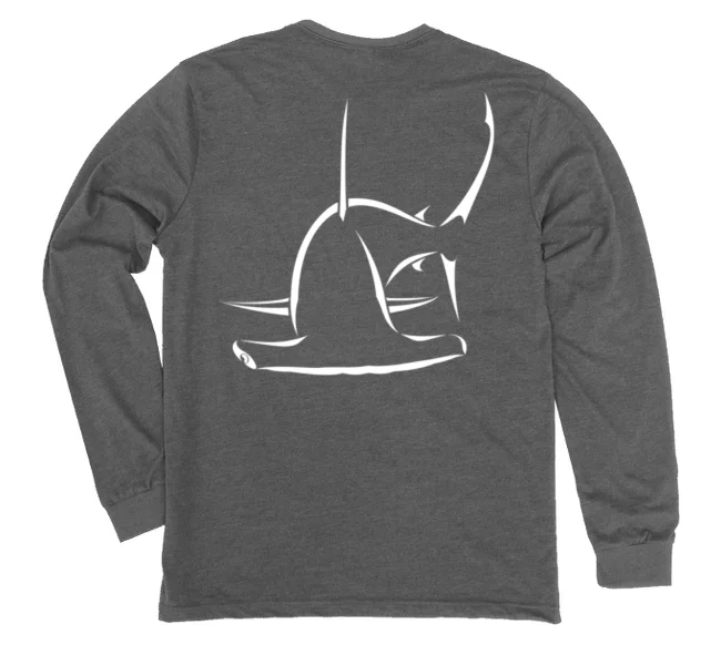 Great Hammerhead Shark Long Sleeve T-Shirt [Heather Metal]