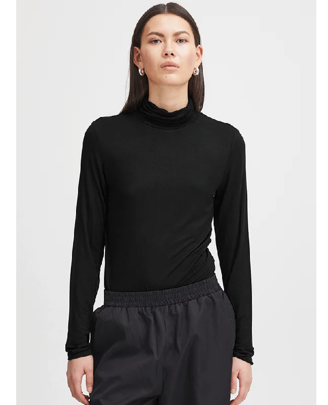 Ichi Philuca Black Rollneck Top