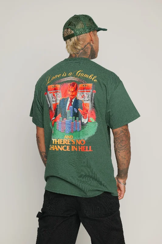 Love is a Gamble Tee Green