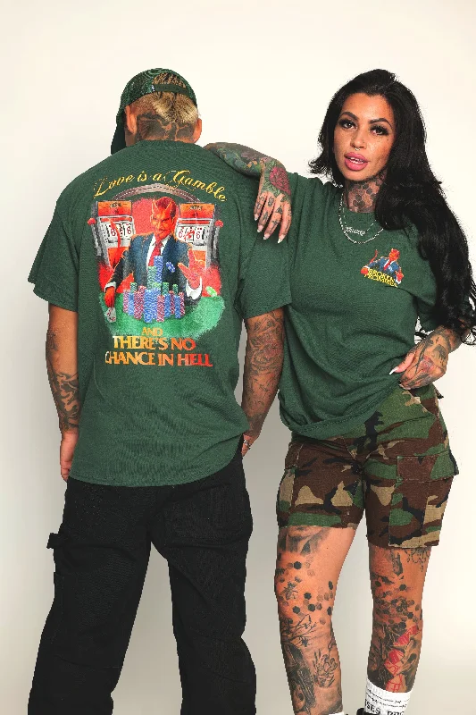 Love is a Gamble Tee Green