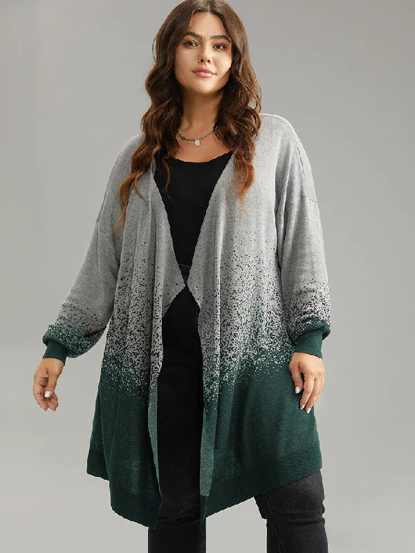 Ombre Asymmetrical Open Front Cardigan