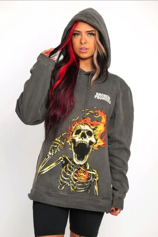 Pyromaniac Hoodie Pigment Dye Black