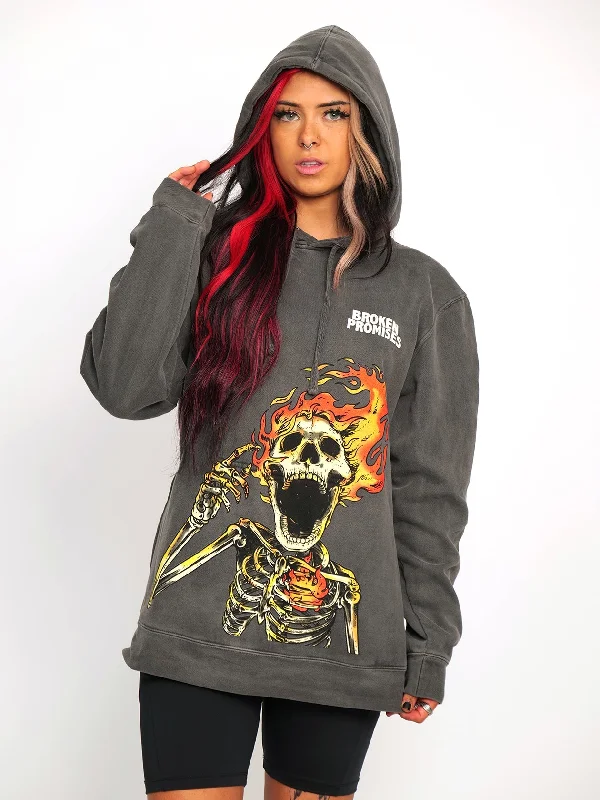 Pyromaniac Hoodie Pigment Dye Black