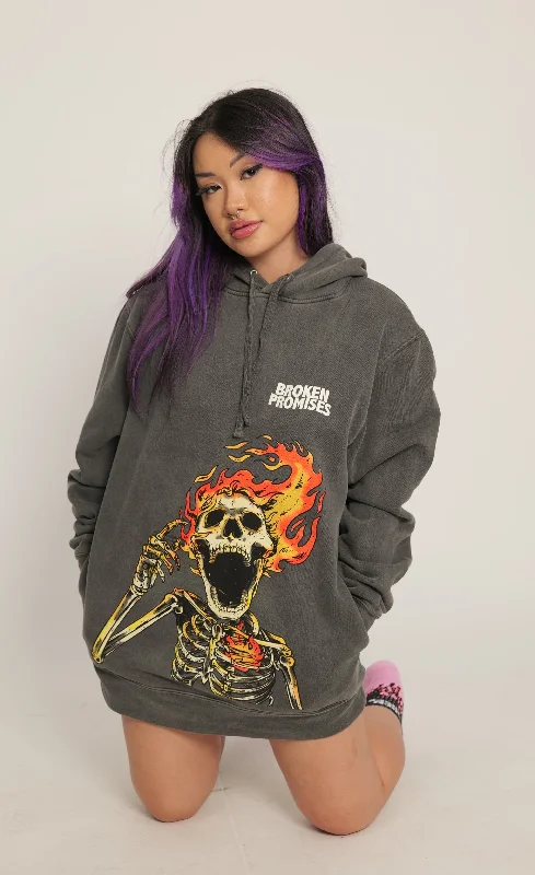 Pyromaniac Hoodie Pigment Dye Black