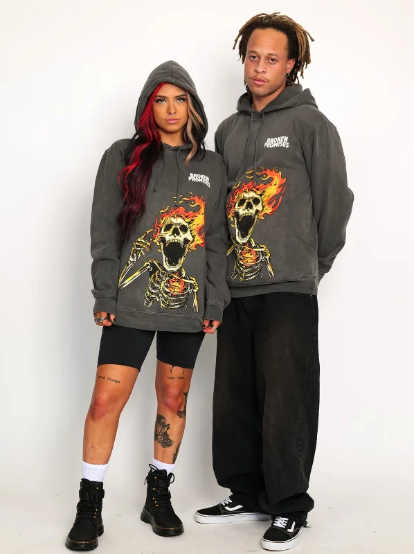 Pyromaniac Hoodie Pigment Dye Black