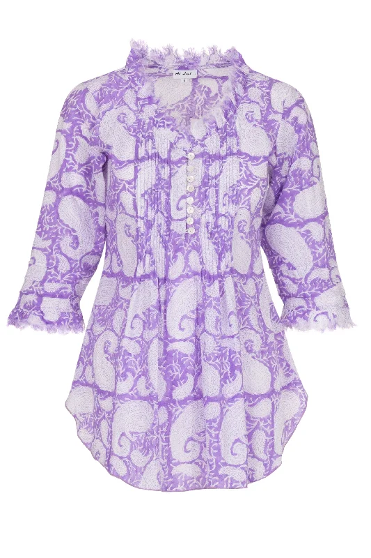 Sophie Cotton Shirt Purple Paisley