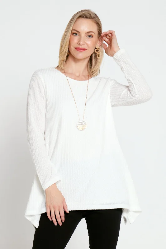 Aspen Swing Waffle Tunic - Ivory