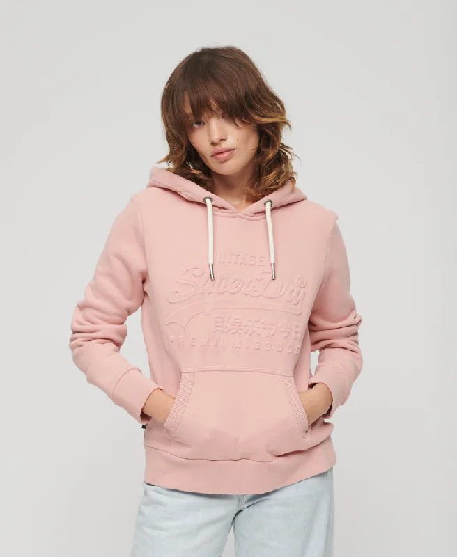 Embossed Vintage Logo Hoodie | Vintage Blush Pink