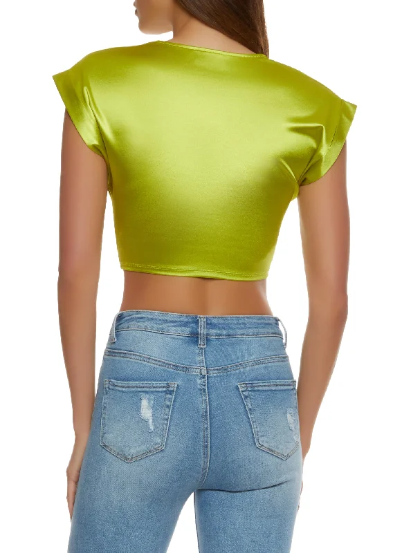 Satin Twist Crop Top