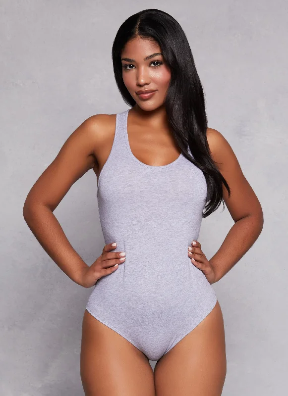 Basic Scoop Neck Racerback Tank Bodysuit