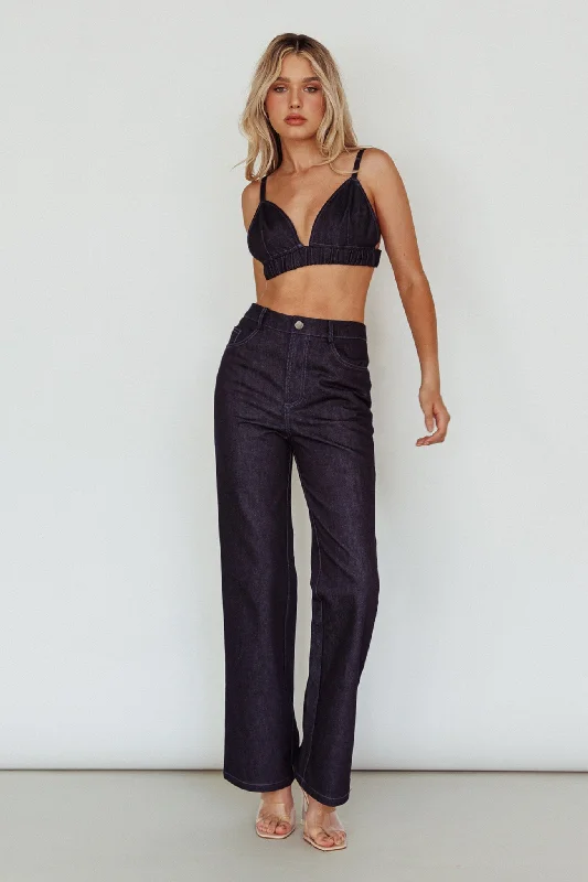 Isalei Bralette Crop Top Denim