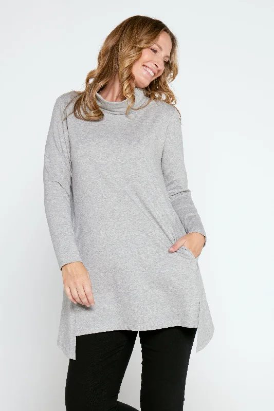 Joslin Cowl Tunic - Silver Marle