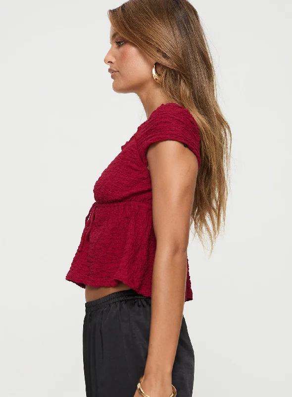 Kellan Cap Sleeve Top Red