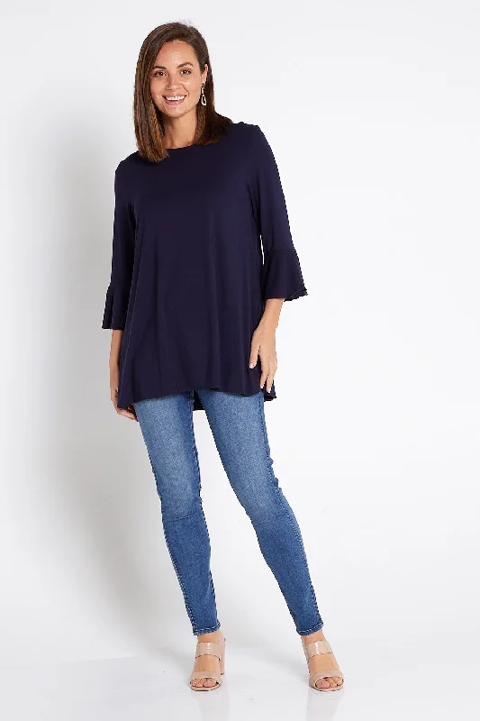 Lacey Bamboo Top - Navy