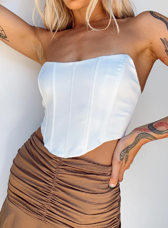 Maiya Strapless Top White