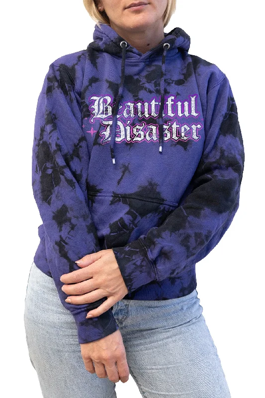 Out Of The Darkness Tie Dye Pullover Hoodie - Purple/Black