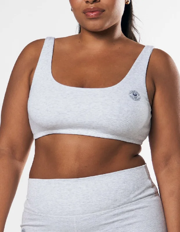 Racquet Club Scoop Crop - Grey Marle