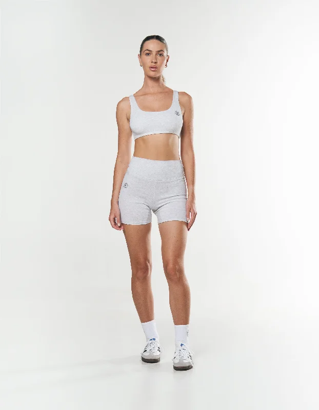 Racquet Club Scoop Crop - Grey Marle